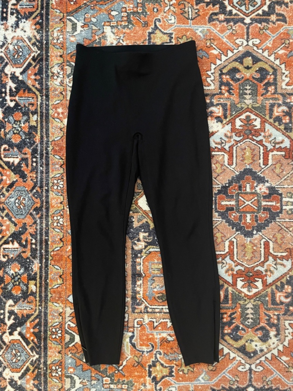 NWOT Spanx Skinny Ponte Pant Legging Black Ankle Zip | Women’s Size M